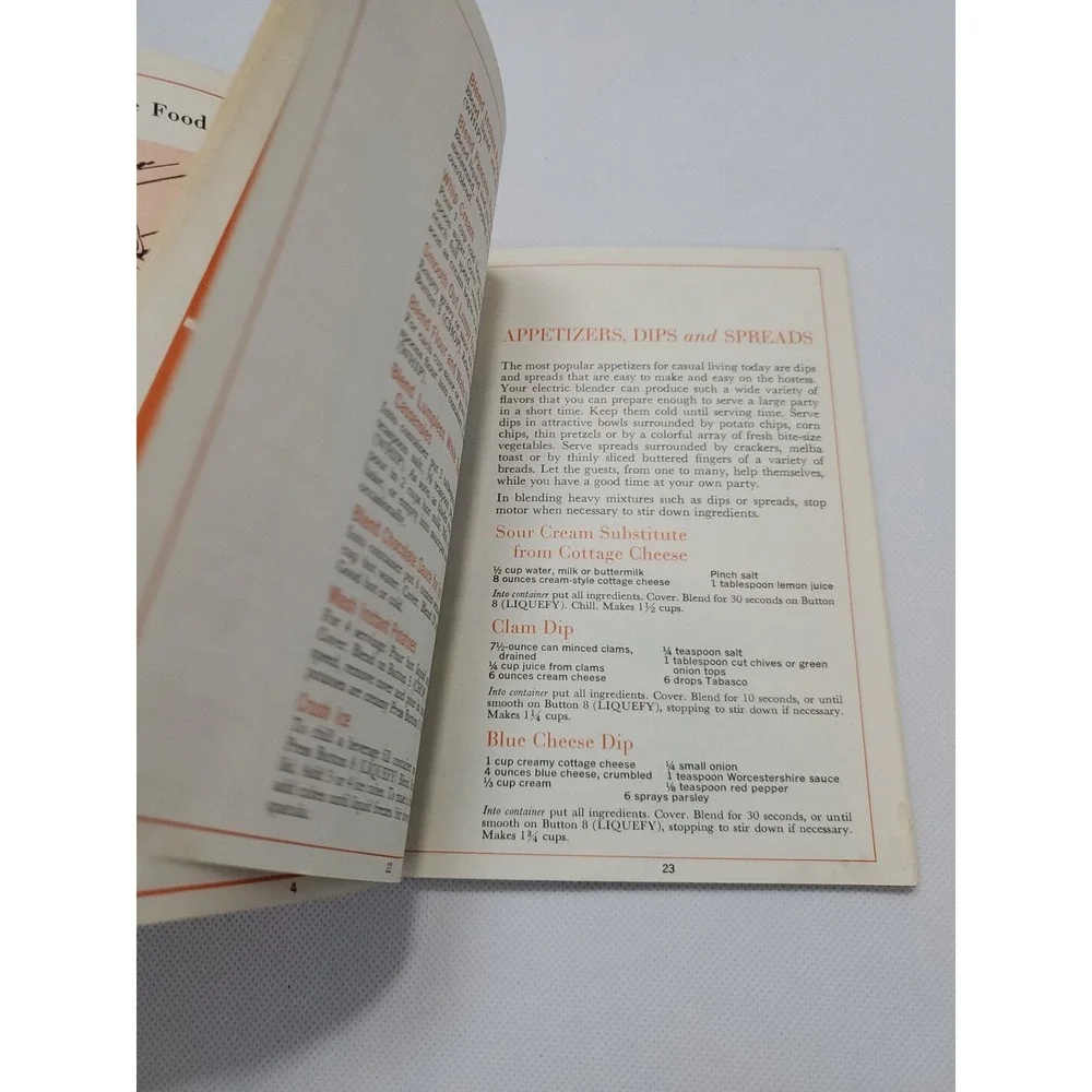 1968 Waring 8 Push Button Blender Cookbook W/ Some Instructions 60+ Page Booklet